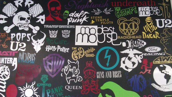 Vinyl Decals on a corrugated board at Vinyl Disorder